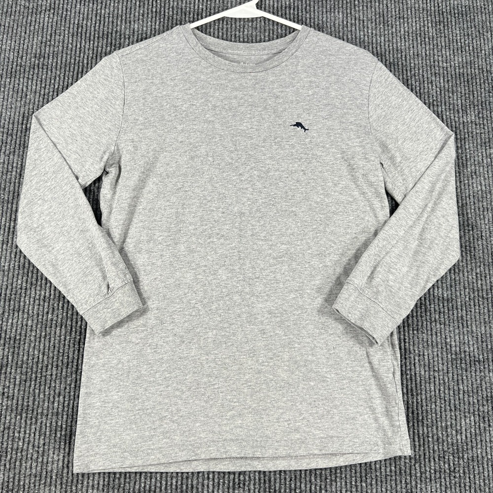 Tommy Bahama Youth Boys Shirt Large Solid Gray Long Sleeve Outdoor Lightweight